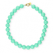 BY31® Colliers en perles acryliques 16mm brillant Cabbage green 13-5714 TCX-doré