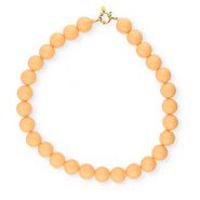 BY31® Colliers en perles acryliques 16mm brillant Chamois orange 15-1145 TCX-doré