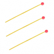 BY31® Apprêts en acier inox clous à tête boule 35 mm Doré-rouge