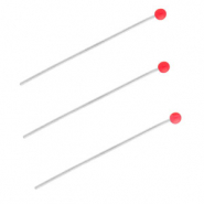 BY31® Apprêts en acier inox clous à tête boule 35 mm Argenté-rouge