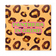 BY31&reg; Carreau avec texte "Panthers in crime" Orange clair-marron-rose-vert n&eacute;on
