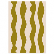 BY31&reg; Cartes &agrave; bijoux vagues Vert olive-cr&egrave;me