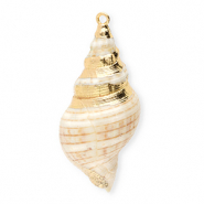 Pendentifs coquillage specials buccin Beige-doré