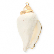 Pendentifs coquillage specials buccin Blanc-doré