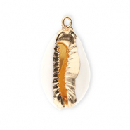 Pendentifs coquillage specials cauri Blanc crème-doré