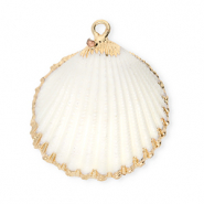 Pendentifs coquillage specials coque Blanc-doré