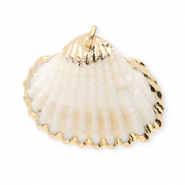 Pendentifs coquillage specials coquille Saint-Jacques Blanc-doré
