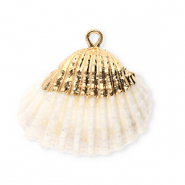 Pendentifs coquillage specials coque Blanc crème-doré