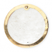 Pendentifs coquillage specials rond Blanc cassé-doré