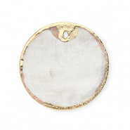 Pendentifs coquillage specials rond Blanc cassé-doré