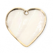Pendentifs coquillage specials cœur Blanc-doré