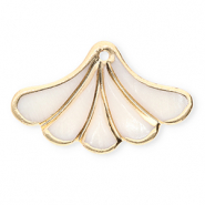 Pendentifs coquillage specials éventail Blanc-doré
