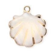 Pendentifs coquillage specials coquille Saint-Jacques Blanc-doré