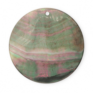 Pendentifs coquillage specials rond Gris foncé