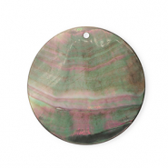 Pendentifs coquillage specials rond Gris foncé-blanc