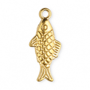 Breloques en acier Inox poisson Dor&eacute;