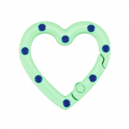Apprêts colorés anneau porte-clés coeur Vert-bleu