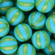 DQ® Perles acryliques 16 mm avec rayées Bleu-vert