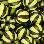 DQ® Perles acryliques 16 mm avec rayées Jaune-marron doré