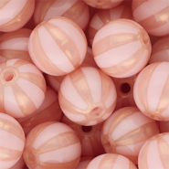 DQ® Perles acryliques 16 mm avec rayées Rose clair-rose pêche