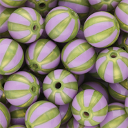DQ® Perles acryliques 12 mm avec rayées Violet-verte olive