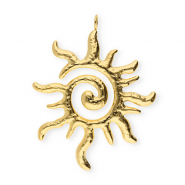 Breloques en acier Inox soleil en spirale Doré