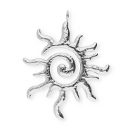 Breloques en acier Inox soleil en spirale Argenté