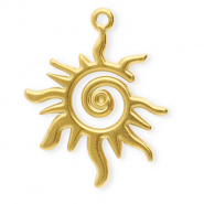 Breloques en acier Inox soleil en spirale Doré