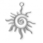 Breloques en acier Inox soleil en spirale Argenté