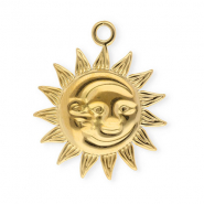 Breloques en acier Inox soleil & lune Doré