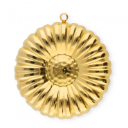 Breloques en acier Inox fleur Doré