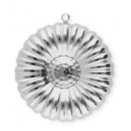 Breloques en acier Inox fleur Argenté