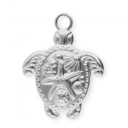 Breloques en acier Inox tortue avec étoile de mer Argenté