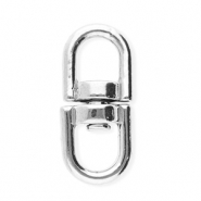 Apprêts en acier inox porte-clés ovale Argenté