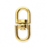 Apprêts en acier inox porte-clés ovale Doré
