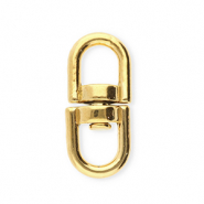 Apprêts en acier inox porte-clés ovale Doré