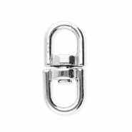 Apprêts en acier inox porte-clés ovale Argenté