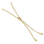 Apprêts en acier inox semi-bracelet avec perle stoppeur Doré