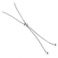 Apprêts en acier inox semi-bracelet avec perle stoppeur Argenté