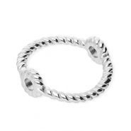 Apprêts en acier inox anneau fermé avec 2 anneaux 13 mm Argenté