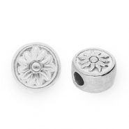 Perles en acier Inox disque avec soleil Argenté