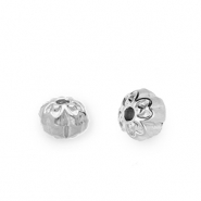 Perles en acier Inox fleur Argenté