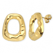 Boucles d'oreilles puces en acier Inox trapèze Doré