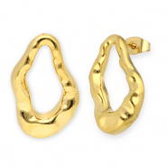 Boucles d'oreilles puces en acier Inox goutte Doré