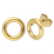 Boucles d'oreilles puces en acier Inox rond Doré