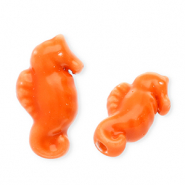Perles en céramique hippocampe Orange fonce