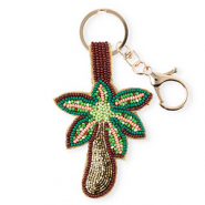 Porte-clés palmier Doré-marron-vert