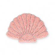 Porte monnaie coquille Transparant doublure argenté-rose saumon