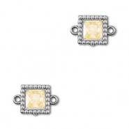 Connecteurs en acier Inox zirconium carré Argenté-orange clair