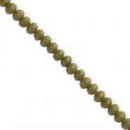 Perles à facettes 6x4mm disque Heishi Vert armée